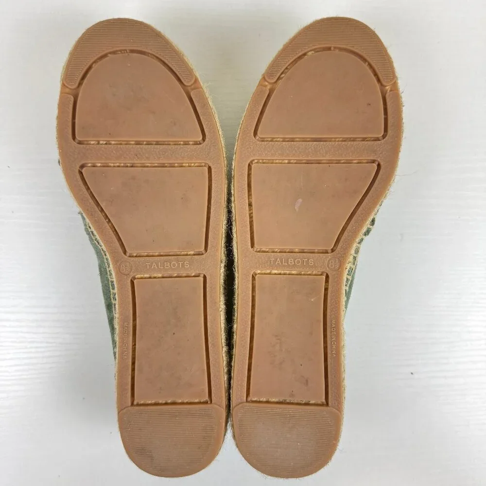 EUC Tablots Izzy Sage Green Floral Suede Espadrille Flats